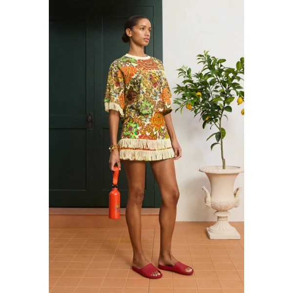 Alemais Lana Cropped Tee  Sustainable Tops with Alemais print -  Luxury Handbags Australian Designer