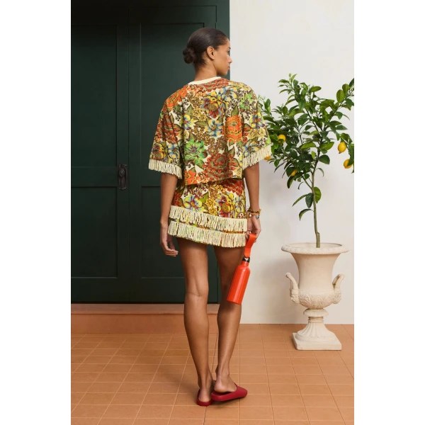 Alemais Lana Mini Skirt  Sustainable Skirts with Alemais print -  Luxury Handbags Australian Designer