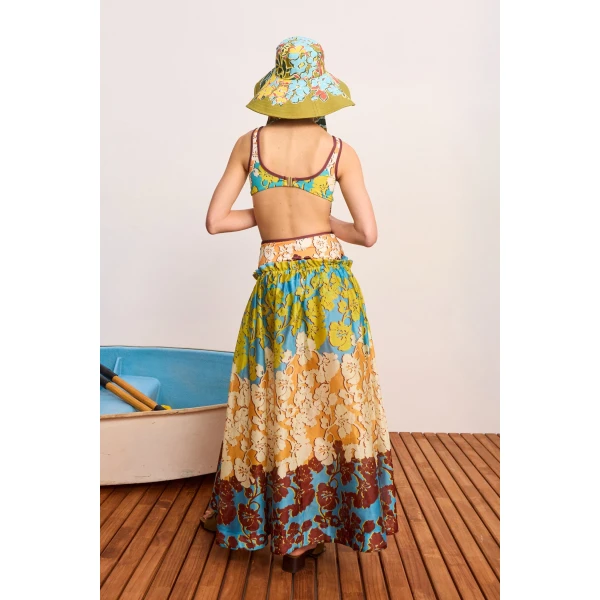 Alemais Splice Midi Skirt  Sustainable Skirts with Alemais print -  Luxury Handbags Australian Designer
