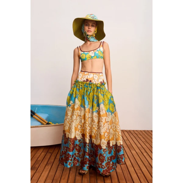 Alemais Splice Scoop Neck Top  Sustainable Tops with Alemais print -  Luxury Handbags Australian Designer