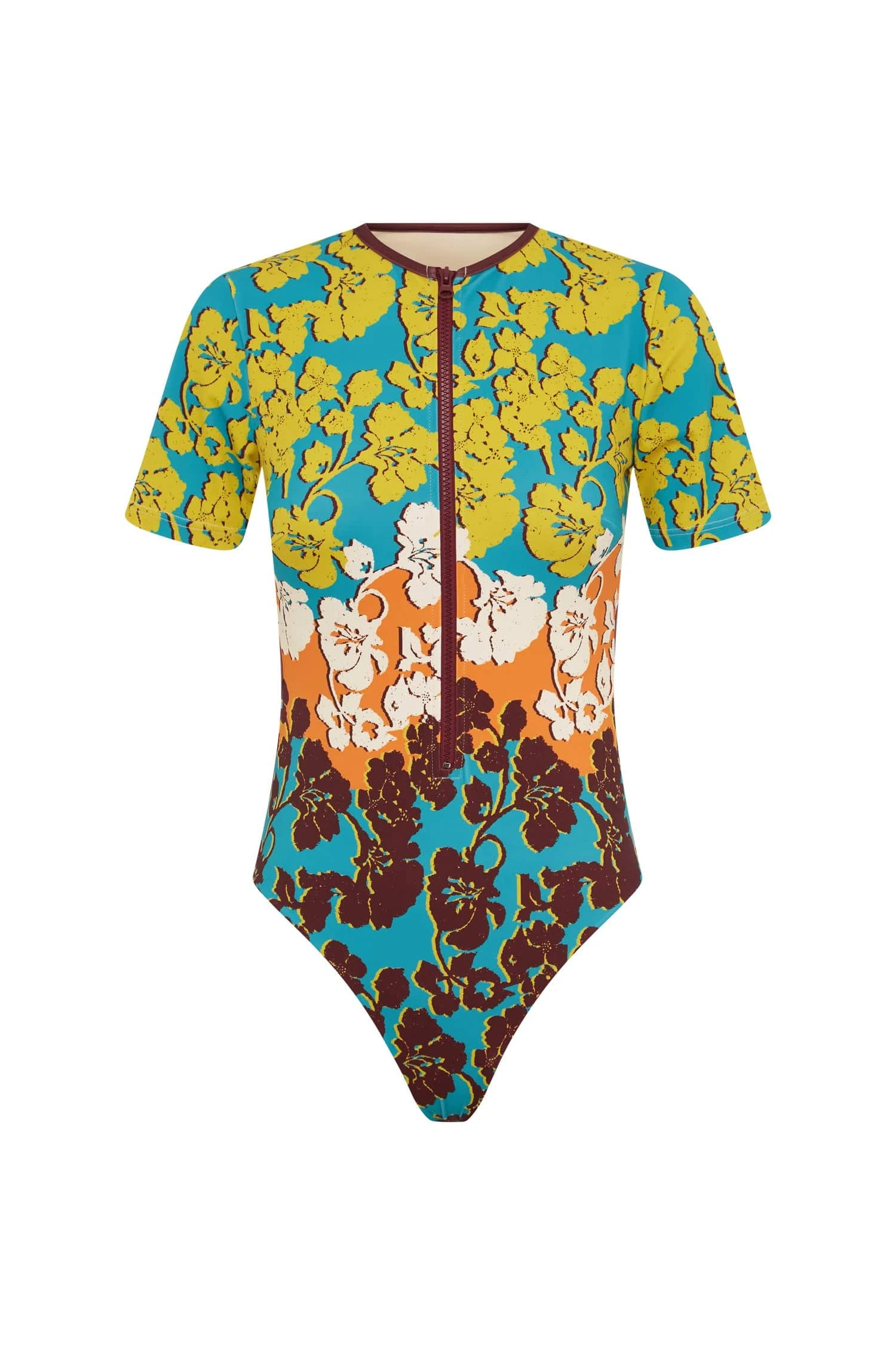Splice Short Sleeve One Piece by Alemais - Beachwear Alemais Splice Short Sleeve One Piece Sustainable Beachwear with Alemais print - Luxury Handbags Australian Designer