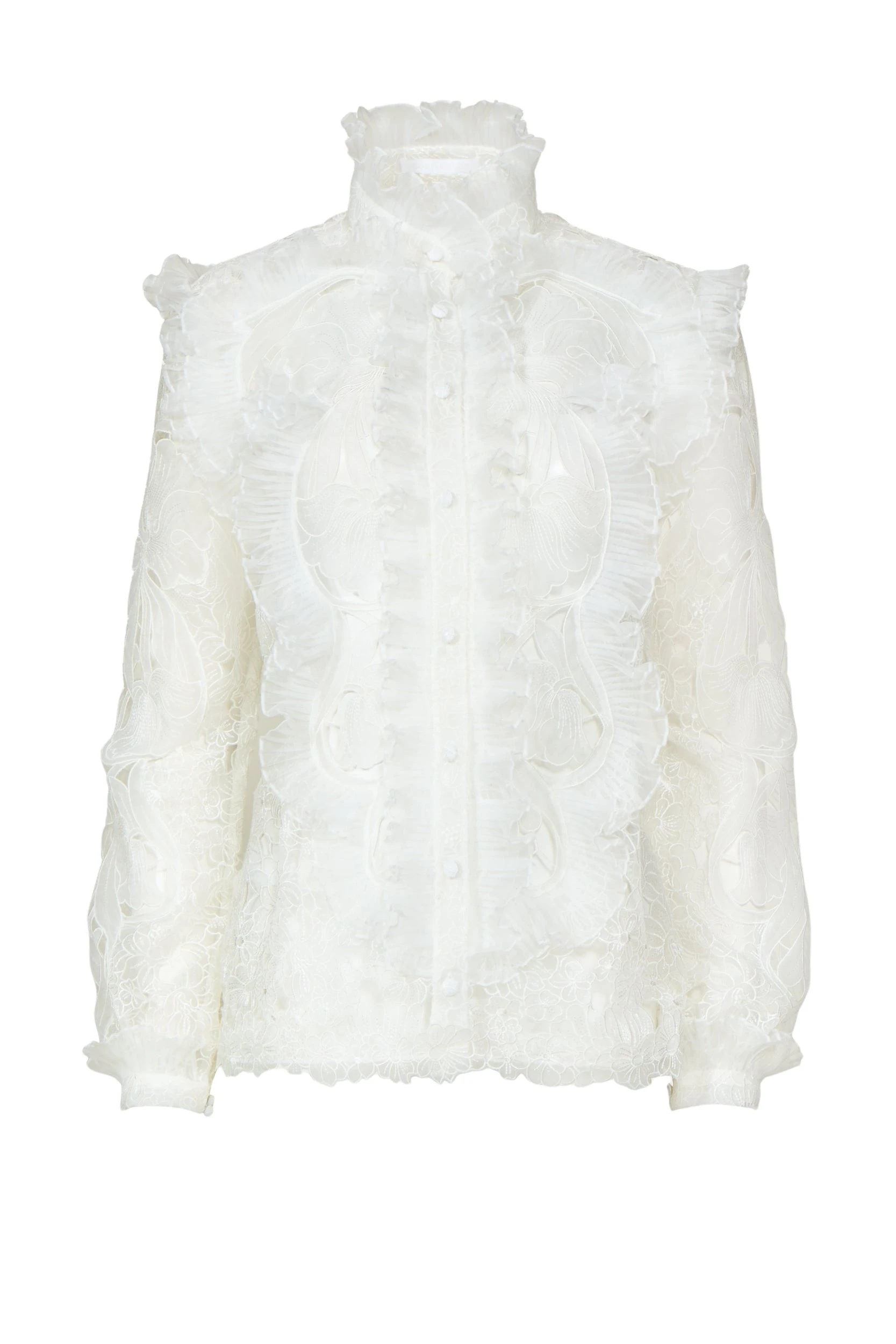 Augusta-Embroidered-Organza-Ruffled-Blouse-Costarellos-Tops75304_nobg Costarellos Tops - Romantic Greek Lace - Shop at Luxury Shoes