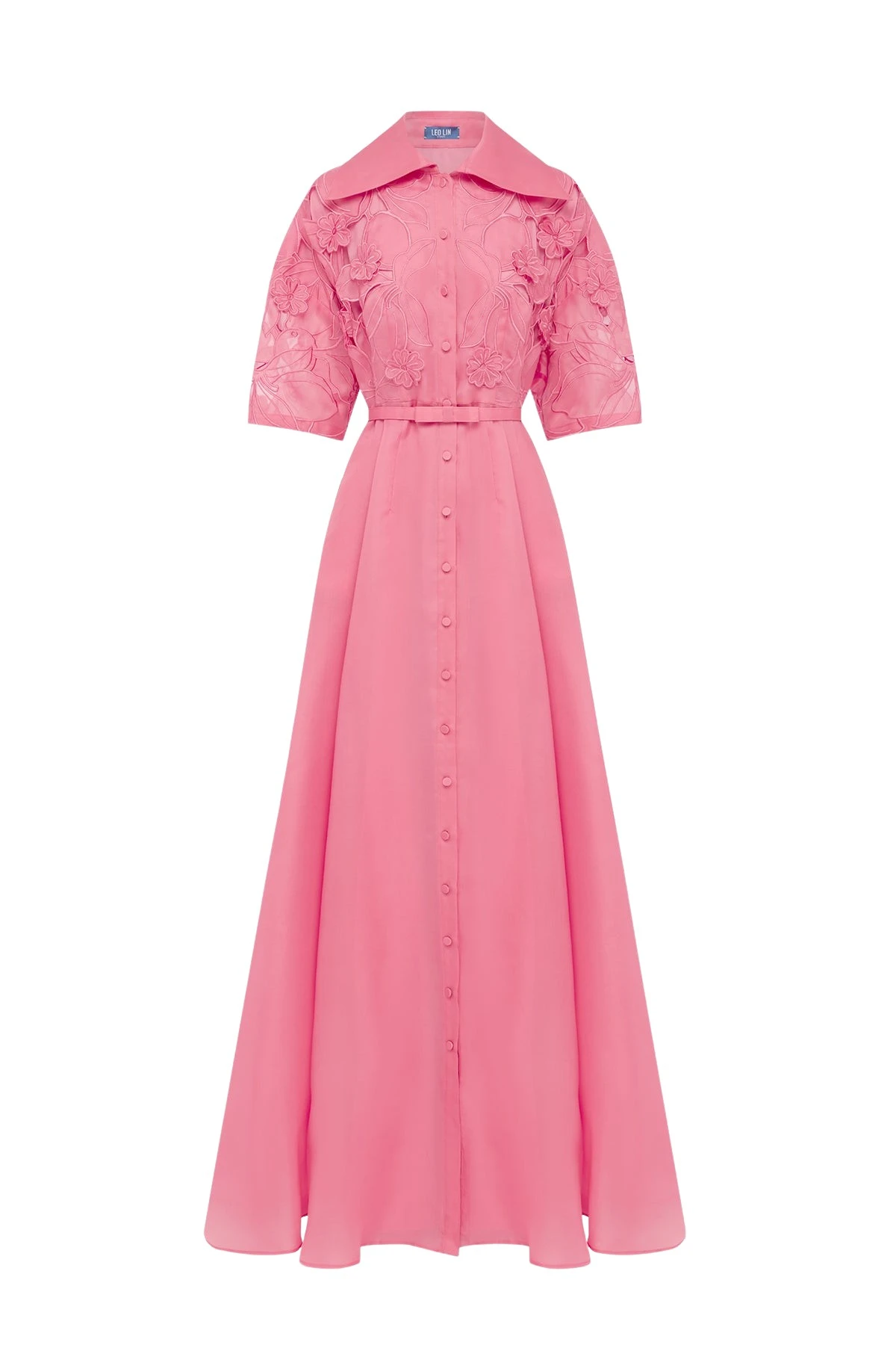 Leo-Lin-Junia91415_nobg Leo Lin Junia Appliqué Puff Sleeve Silk Gown - Leo Lin Dress - Australian Luxury Fashion - Shop at Luxury Shoes
