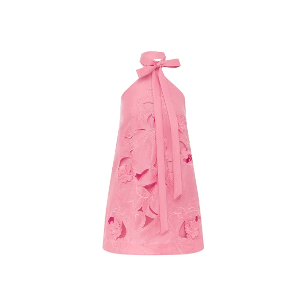 Leo Lin Lola Appliqué Halterneck Mini Dress - Leo Lin Dress - Australian Luxury Fashion - Shop at Luxury Shoes 