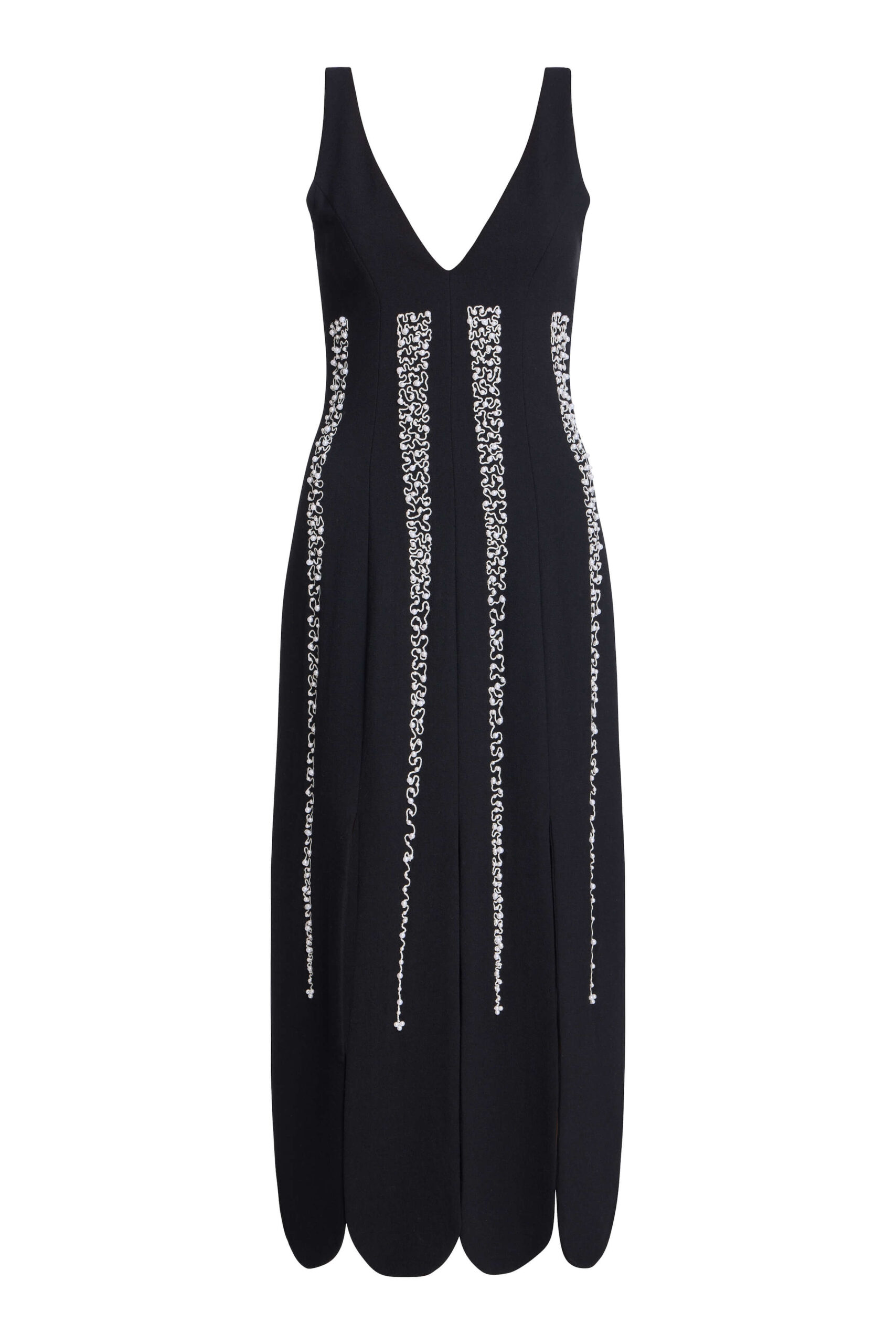 Markarian Brandy Pearl Stripe Embroidery Midi Dress - Dresses - New York Luxury Occasion Wear at Luxury Shoes Markarian Brandy Pearl Stripe Embroidery Midi Dress - Dresses - New York Luxury Occasion Wear at Luxury Shoes