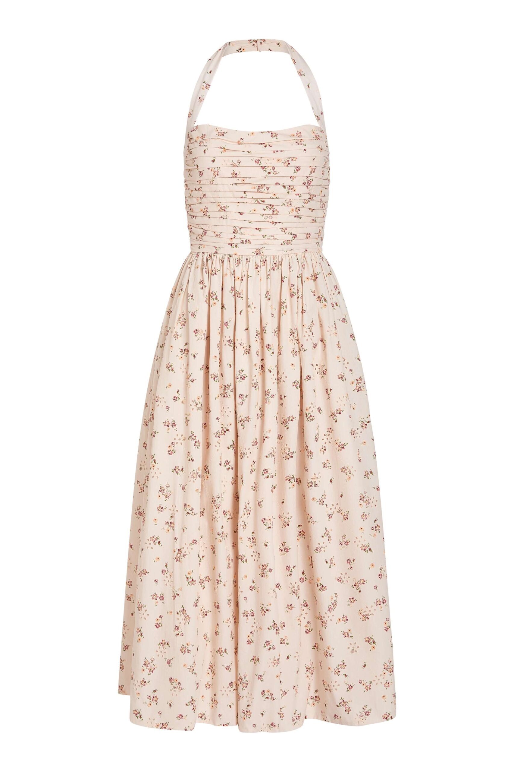 Markarian Leia Blush Bouquet Halter Neck Midi Dress - Dresses - New York Luxury Occasion Wear at Luxury Shoes 