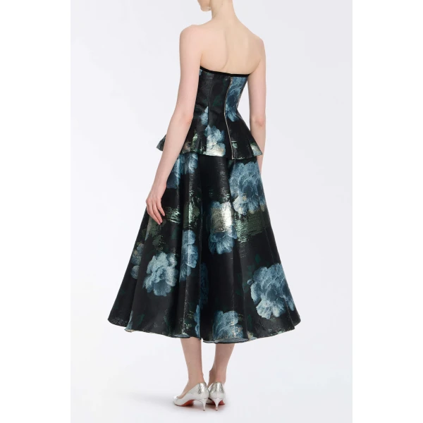 Markarian Lola Metallic Watercolor Floral Brocade Top - Tops - New York Luxury Occasion Wear at Luxury Shoes 