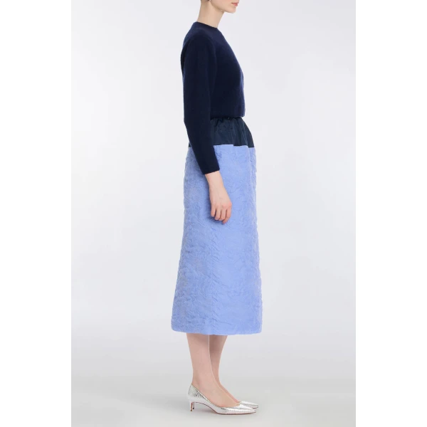 Markarian Romy Navy Floral Patch Cashmere Sweater - Knitwear - New York Luxury Occasion Wear at Luxury Shoes 