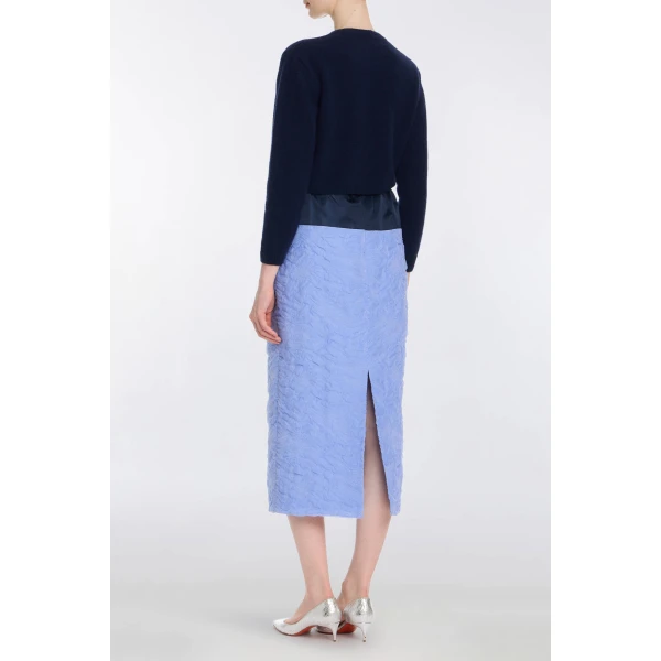 Markarian Romy Navy Floral Patch Cashmere Sweater - Knitwear - New York Luxury Occasion Wear at Luxury Shoes 