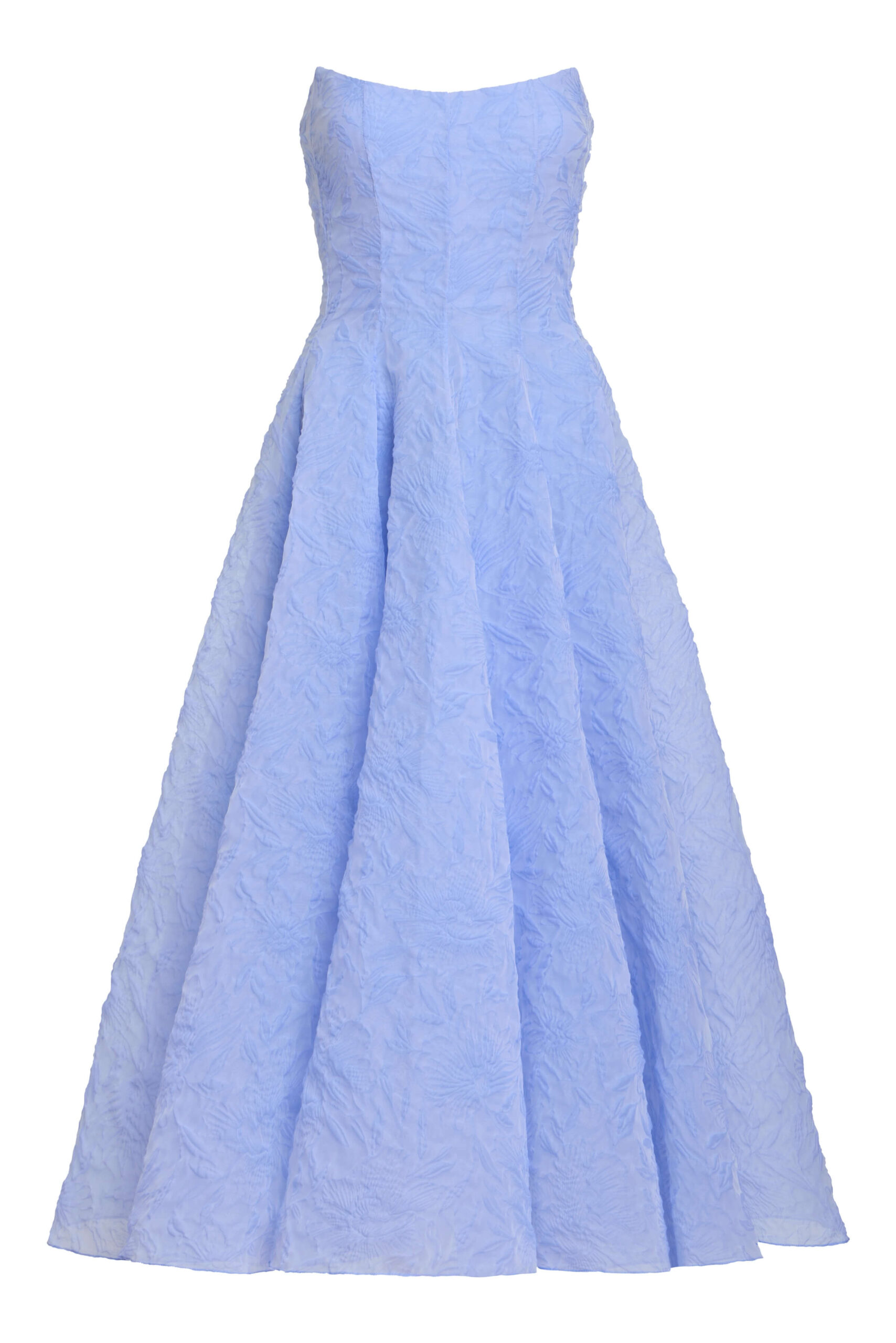 Markarian Rousseau Powder Blue Floral Cloque Midi Dress - Dresses - New York Luxury Occasion Wear at Luxury Shoes Markarian Rousseau Powder Blue Floral Cloque Midi Dress - Dresses - New York Luxury Occasion Wear at Luxury Shoes