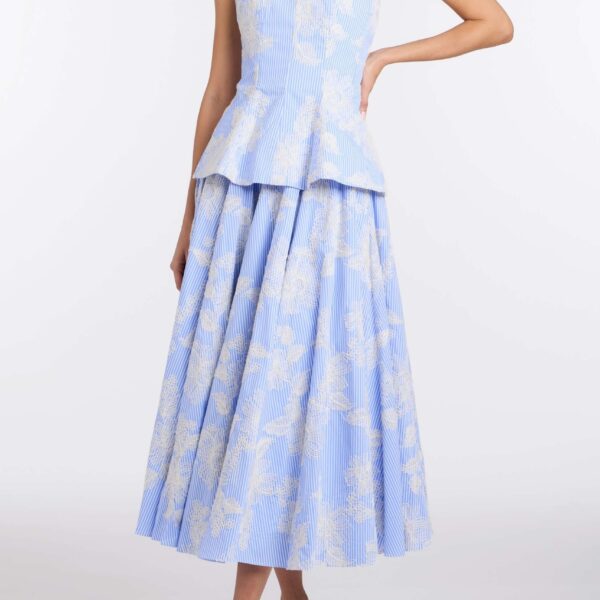 Markarian Soleil Floral Embroidered Midi Skirt - Skirts - New York Luxury Occasion Wear at Luxury Shoes 