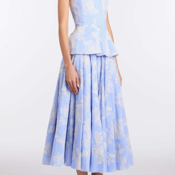 Markarian Soleil Floral Embroidered Midi Skirt - Skirts - New York Luxury Occasion Wear at Luxury Shoes 
