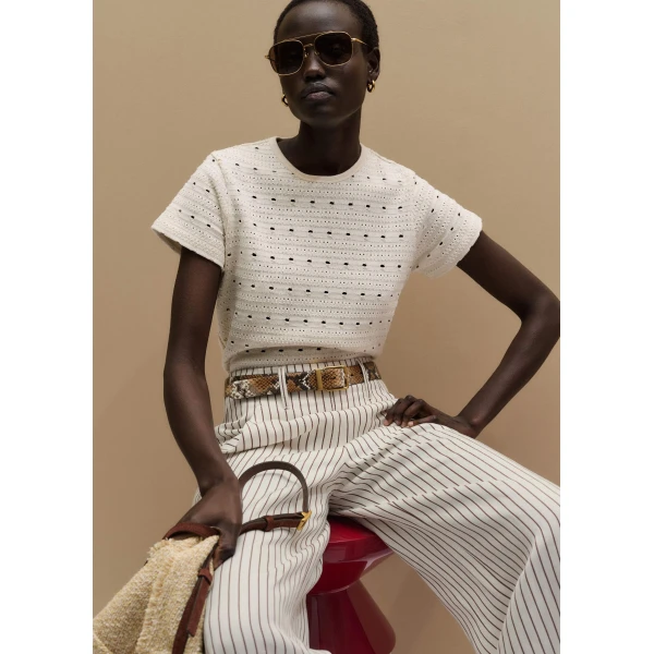 Pointelle Cotton – luxury British White in Me and Em exclusively at Luxury Shoes 
