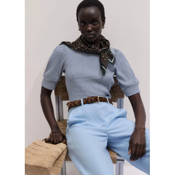 Textured Jersey – luxury British Blue in Me and Em exclusively at Luxury Shoes 