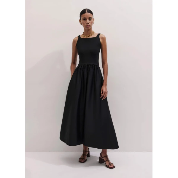 Jersey + Poplin – luxury British Black in Me and Em exclusively at Luxury Shoes 