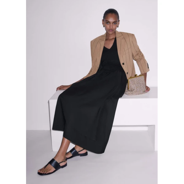 Mixed-Media Jersey – luxury British Black in Me and Em exclusively at Luxury Shoes 