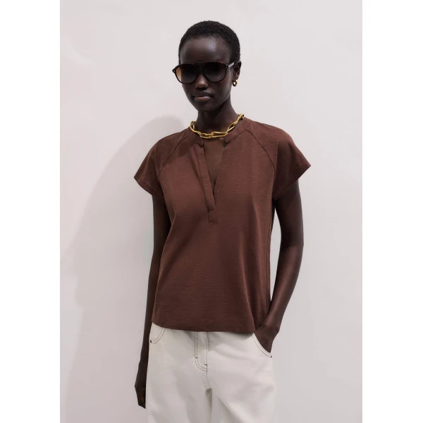 Cotton Slub Jersey – luxury British Brown in Me and Em exclusively at Luxury Shoes 