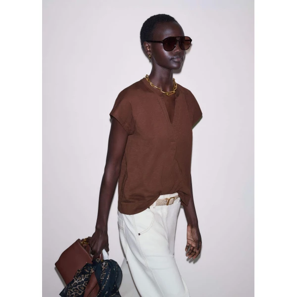Cotton Slub Jersey – luxury British Brown in Me and Em exclusively at Luxury Shoes 