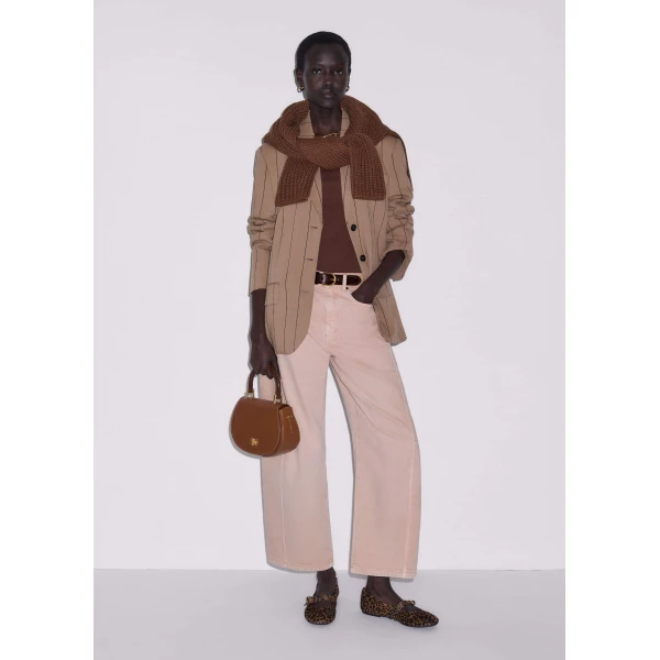 Cotton Rib Jersey – luxury British Brown in Me and Em exclusively at Luxury Shoes 
