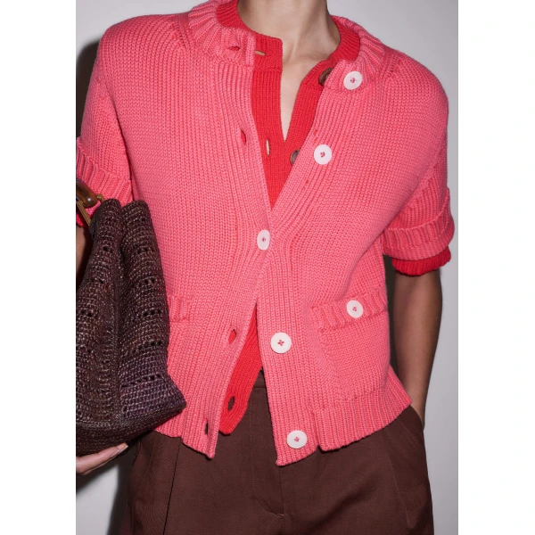 Chunky Cotton Knit – luxury British Pink in Me and Em exclusively at Luxury Shoes 