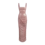 Milla-Draped-Midi-Dress-with-Metallic-Sheen87292_nobg Milla Draped Midi Dress with Metallic Sheen - Dresses - Ukrainian Luxury Evening Gown at Luxury Shoes