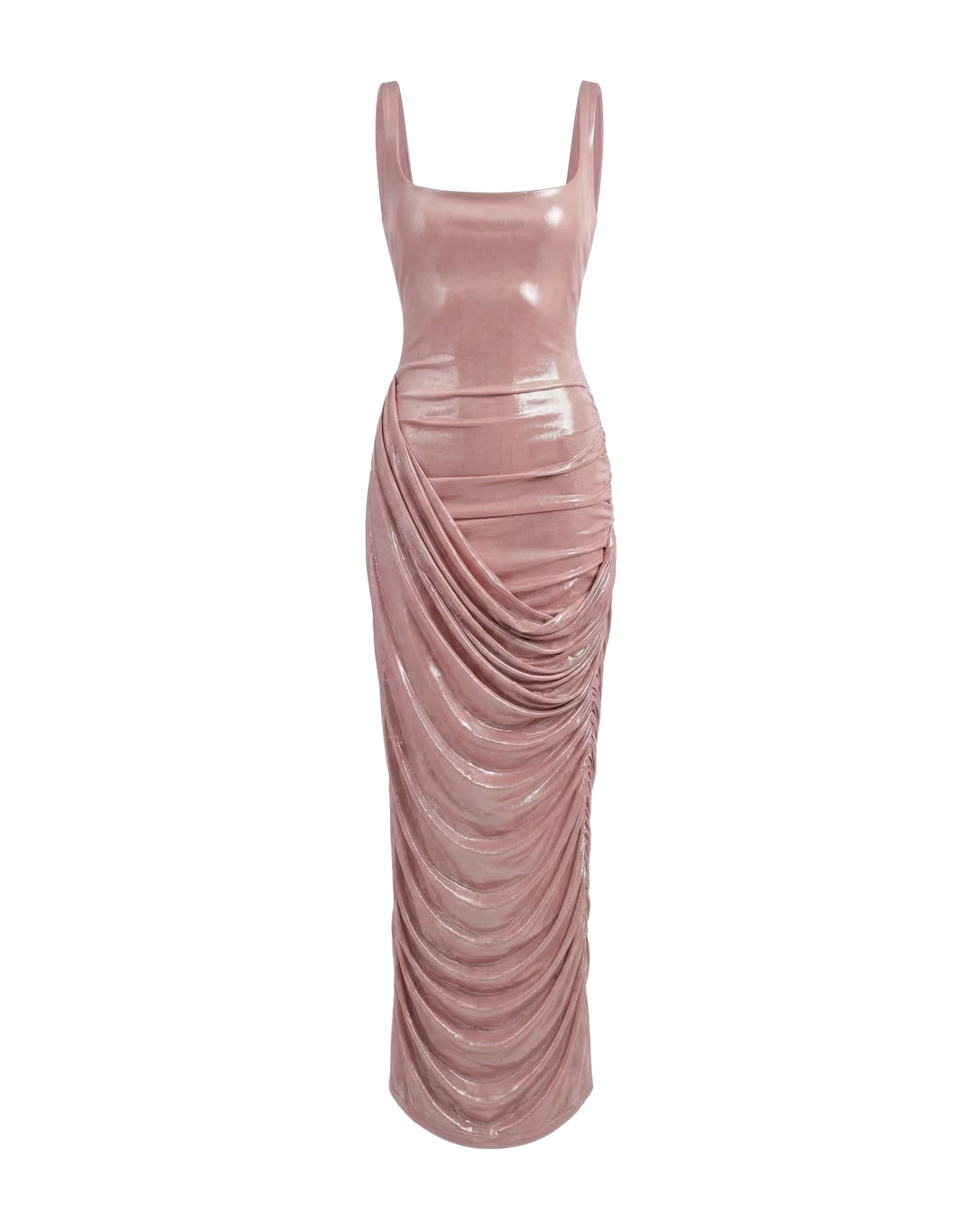 Milla-Draped-Midi-Dress-with-Metallic-Sheen87292_nobg Milla Draped Midi Dress with Metallic Sheen - Dresses - Ukrainian Luxury Evening Gown at Luxury Shoes