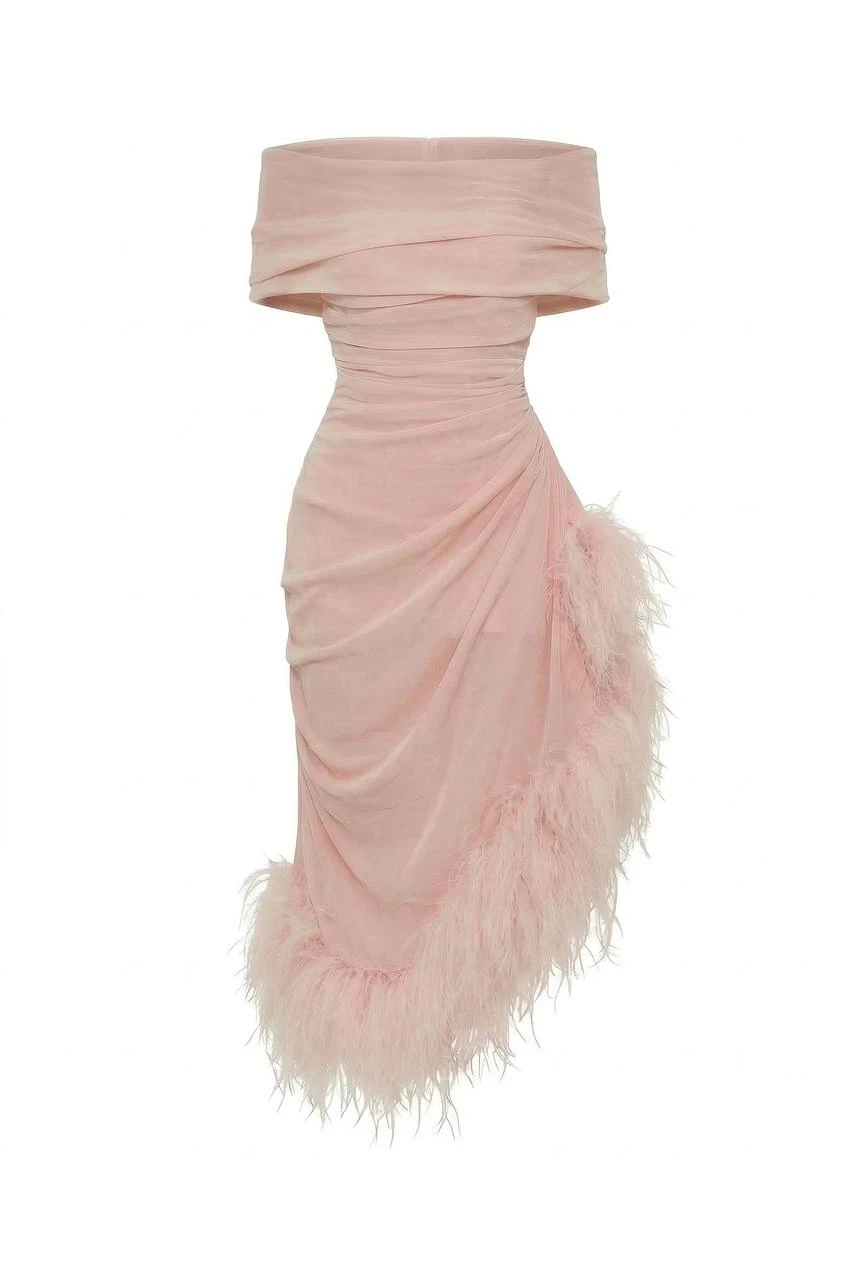 Milla Velvet Dress with Feathers - Dresses - Ukrainian Luxury Evening Gown at Luxury Shoes Milla Velvet Dress with Feathers - Dresses - Ukrainian Luxury Evening Gown at Luxury Shoes