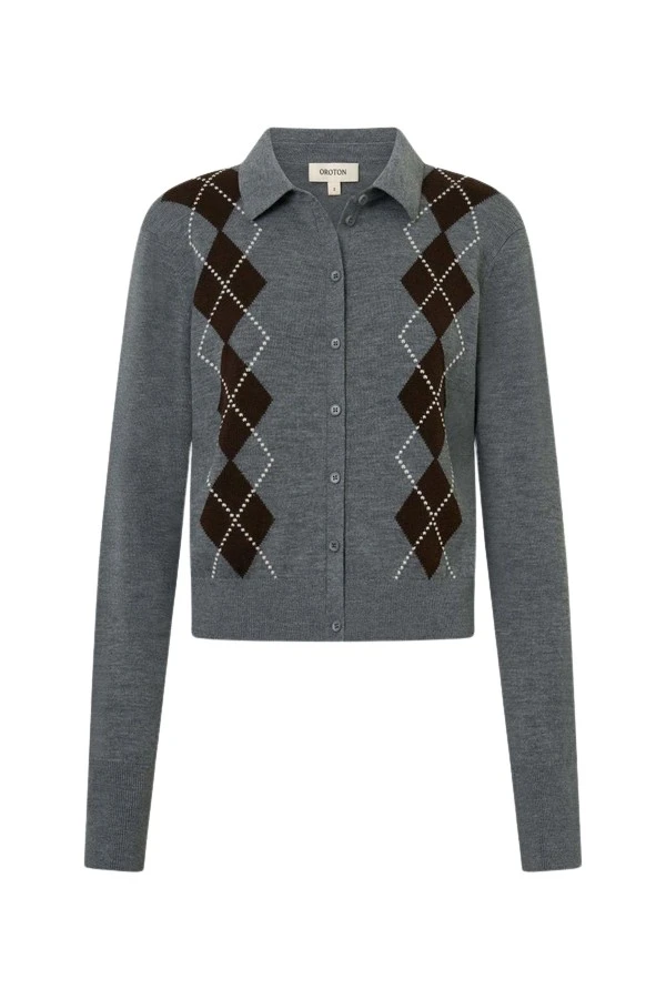 Oroton-Argyle-Cardigan73959_nobg Oroton Argyle Cardigan - Oroton Knitwear - Australian Heritage Luxury - Shop at Luxury Shoes