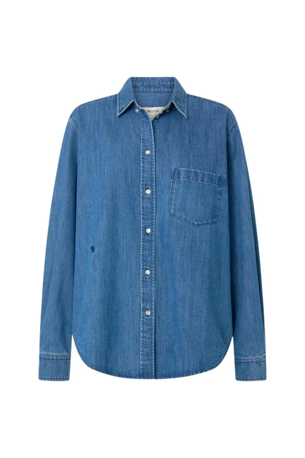 Oroton-Denim-Shirt31348_nobg Oroton Denim Shirt - Oroton Tops - Australian Heritage Luxury - Shop at Luxury Shoes