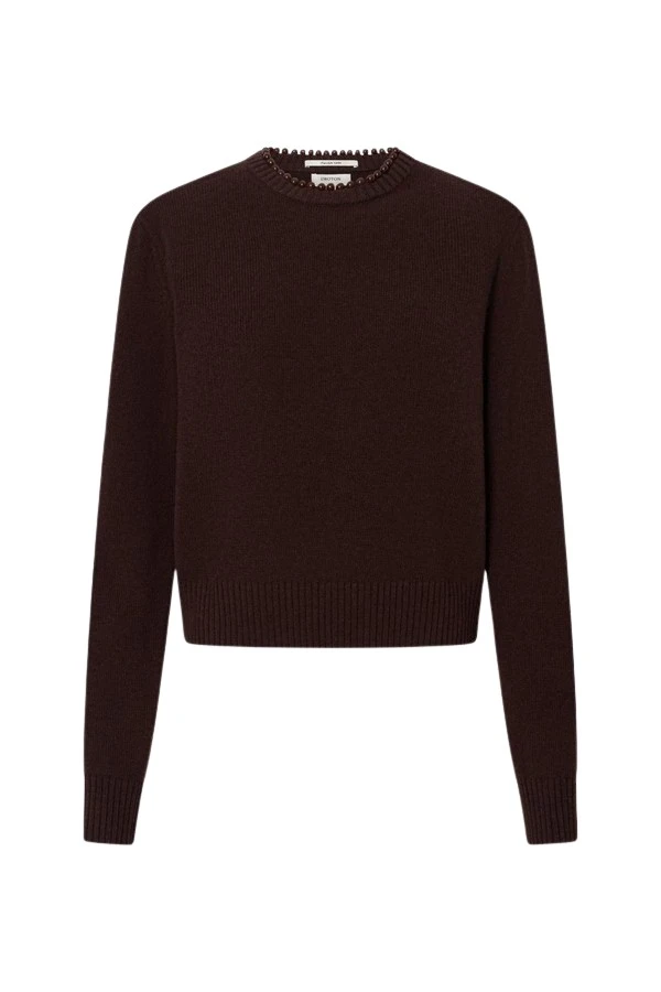 Oroton-Embellished-Rib-Knit-Crew25294_nobg Oroton Embellished Rib Knit Crew - Oroton Knitwear - Australian Heritage Luxury - Shop at Luxury Shoes