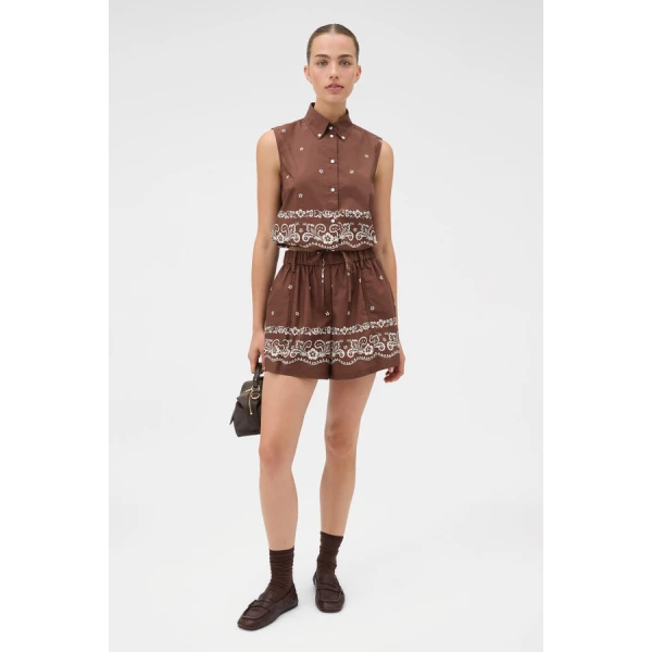 Oroton Floral Bandana Crop Shirt - Oroton Tops - Australian Heritage Luxury - Shop at Luxury Shoes 