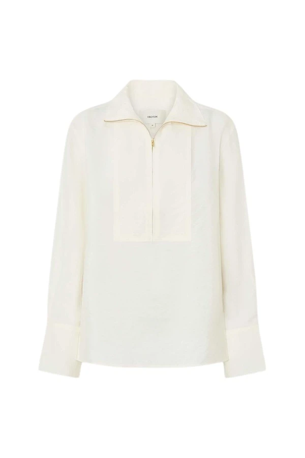 Oroton-Half-Placket-Zip-Shirt57085_nobg Oroton Half Placket Zip Shirt - Oroton Tops - Australian Heritage Luxury - Shop at Luxury Shoes
