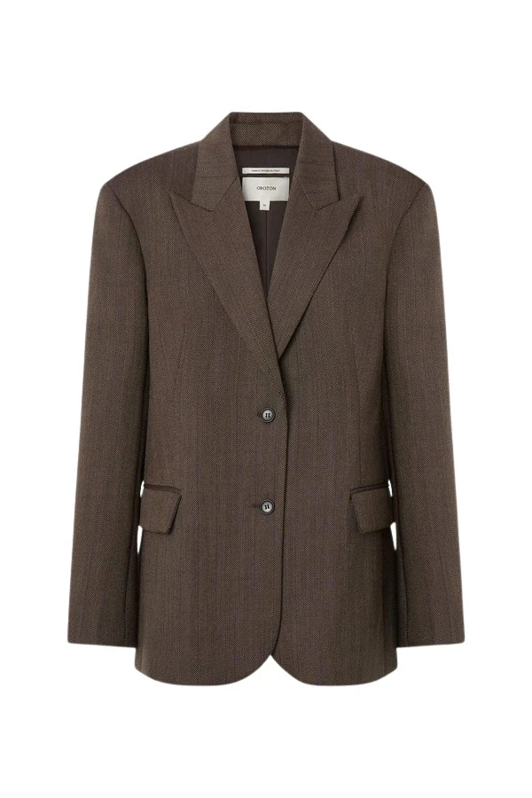Oroton-Herringbone-Shaped-Blazer83088_nobg Oroton Herringbone Shaped Blazer - Oroton Jackets - Australian Heritage Luxury - Shop at Luxury Shoes