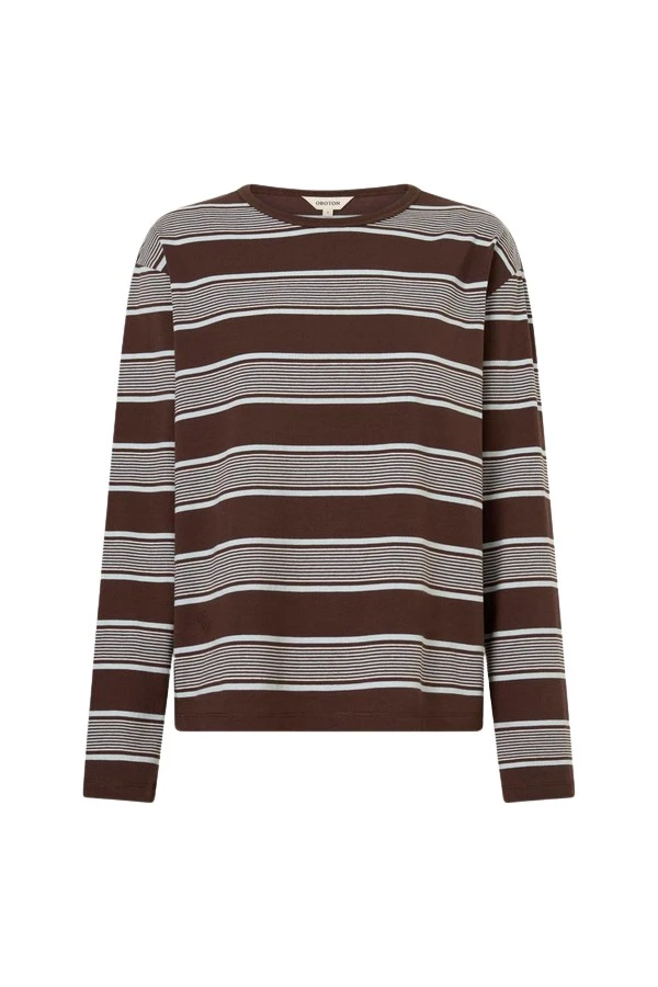 Oroton-Long-Sleeve-Stripe-Tee33140_nobg Oroton Long Sleeve Stripe Tee - Oroton Tops - Australian Heritage Luxury - Shop at Luxury Shoes