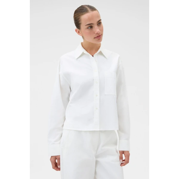 Oroton Oxford Cropped Shirt - Oroton Tops - Australian Heritage Luxury - Shop at Luxury Shoes 