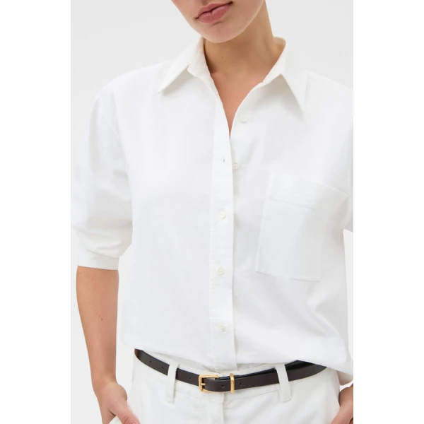 Oroton Oxford Cropped Shirt - Oroton Tops - Australian Heritage Luxury - Shop at Luxury Shoes 