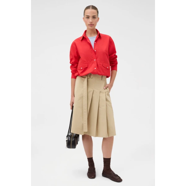 Oroton Poplin Drawstring Shirt - Oroton Tops - Australian Heritage Luxury - Shop at Luxury Shoes 