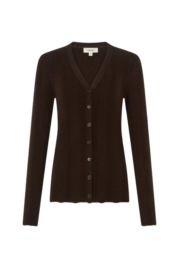 Oroton-Ribbed-Cardigan-660397_nobg Oroton Ribbed Cardigan - Oroton Knitwear - Australian Heritage Luxury - Shop at Luxury Shoes