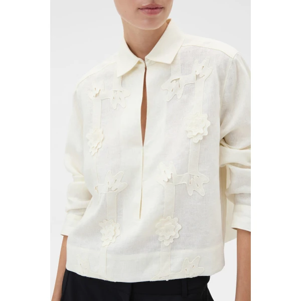 Oroton Ribbon Trim Shirt - Oroton Tops - Australian Heritage Luxury - Shop at Luxury Shoes 