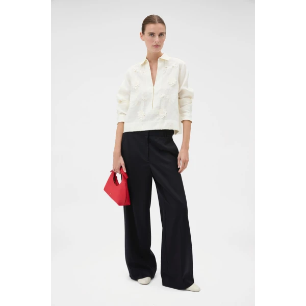 Oroton Ribbon Trim Shirt - Oroton Tops - Australian Heritage Luxury - Shop at Luxury Shoes 