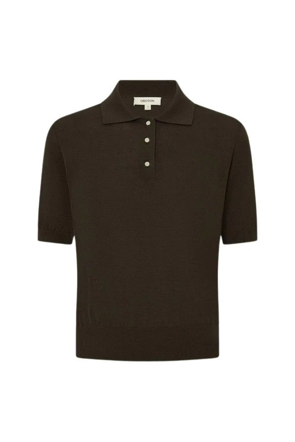 Oroton-Short-Sleeve-Knit-Polo-898241_nobg Oroton Short Sleeve Knit Polo - Oroton Tops - Australian Heritage Luxury - Shop at Luxury Shoes