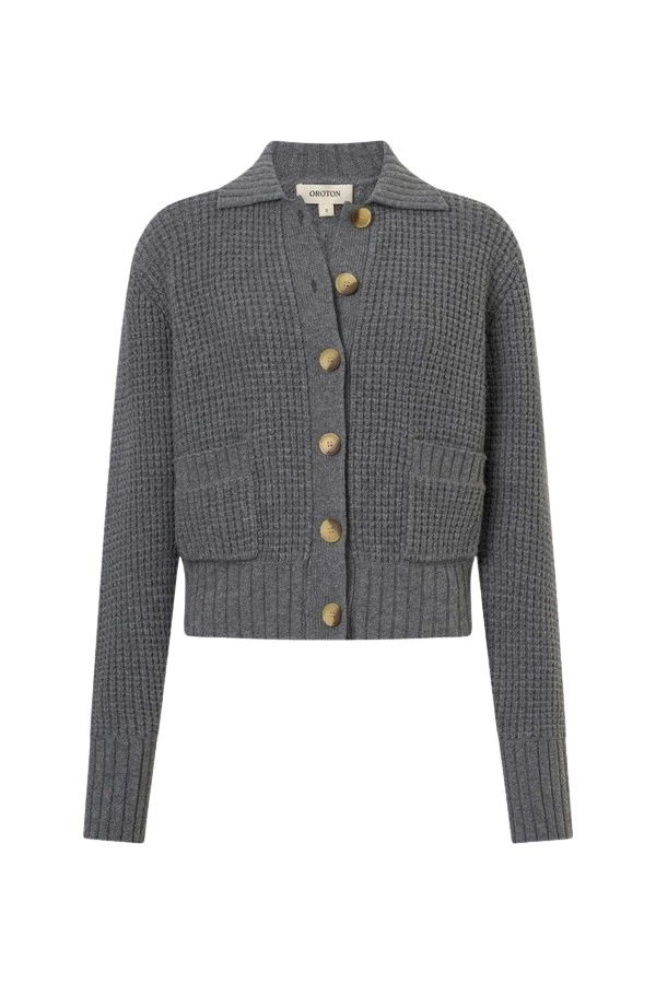 Oroton-Waffle-Cardigan57816_nobg Oroton Waffle Cardigan - Oroton Knitwear - Australian Heritage Luxury - Shop at Luxury Shoes