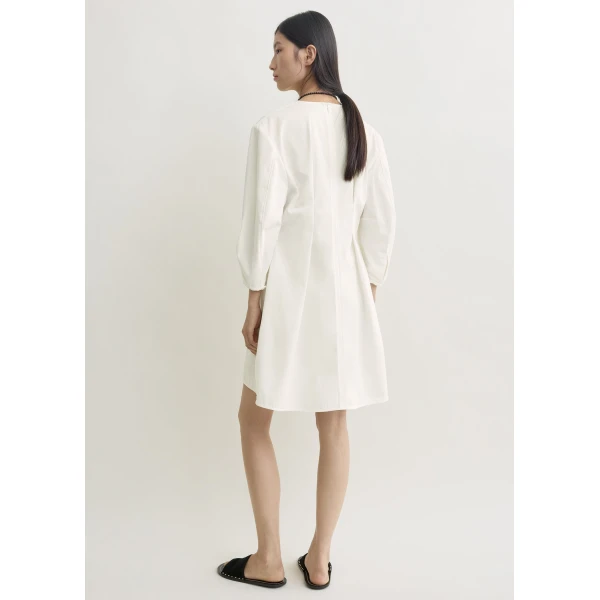 Balloon Sleeve Cotton Dress Black - Image 3