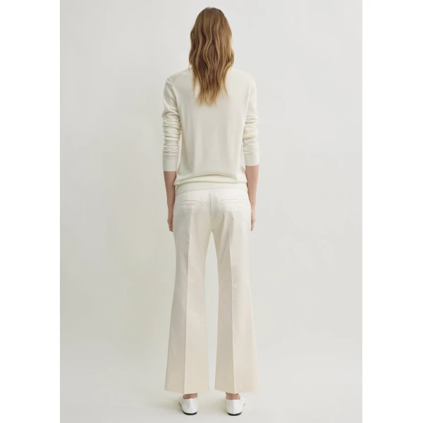 Kick Flare Raw-Edge Trousers Stone - Image 3