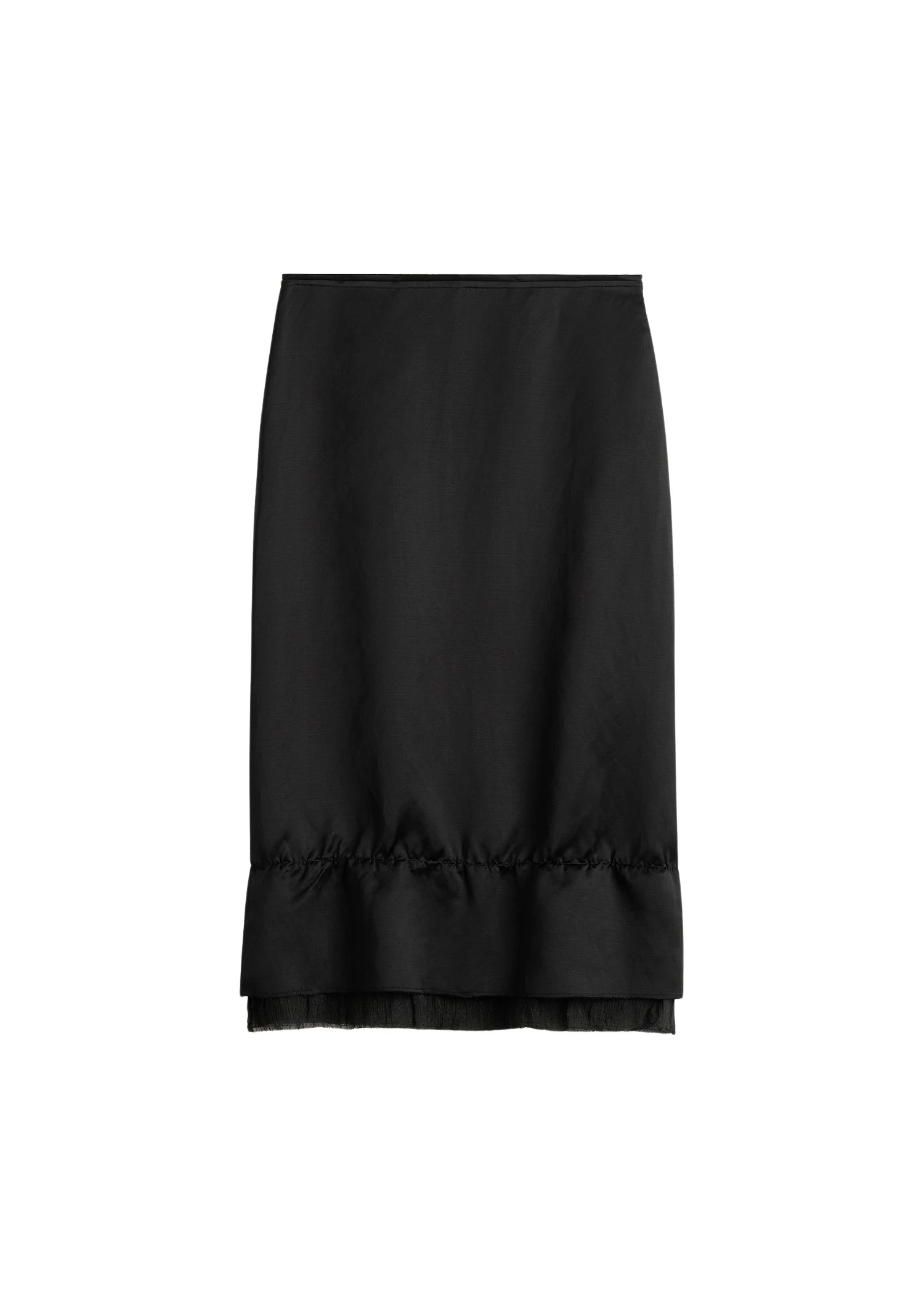 Toteme-Layered-Satin-Skirt-Black95744_nobg Toteme Skirts with minimalist design at Luxury Shoes