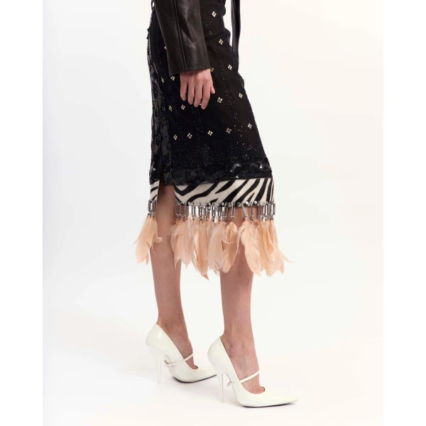 Elevate your elegance in this 16Arlington Skirts from the luxury feather dress edit