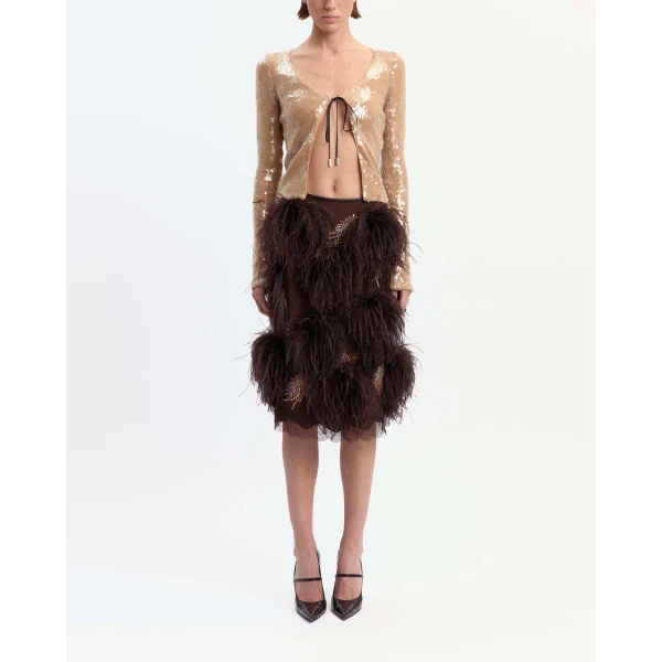 Elevate your elegance in this 16Arlington Skirts from the luxury feather dress edit