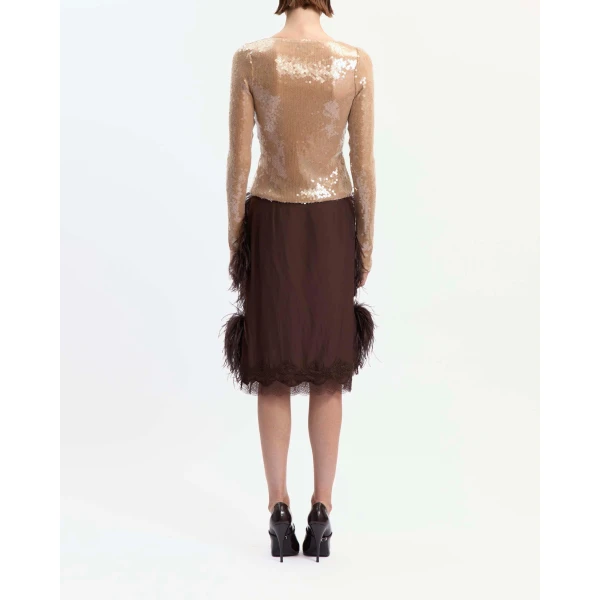 Elevate your elegance in this 16Arlington Skirts from the luxury feather dress edit