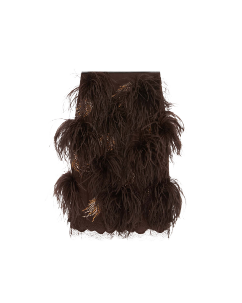 Elevate your elegance in this 16Arlington Skirts from the luxury feather dress edit