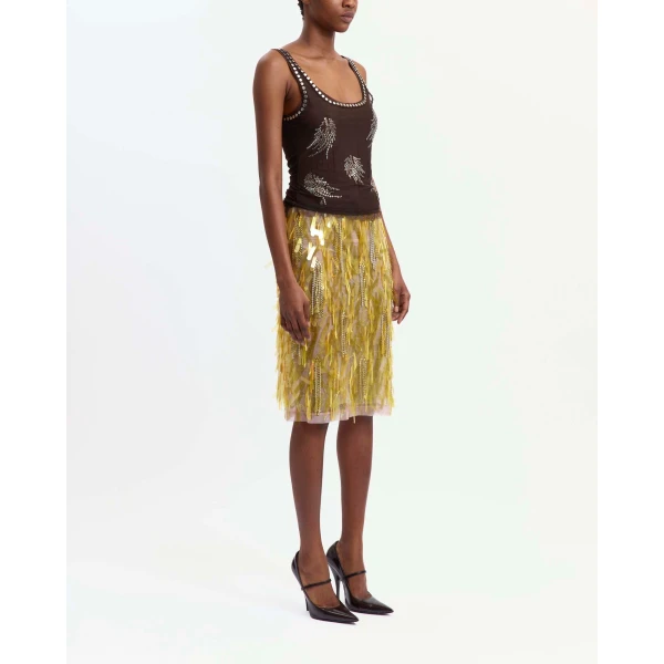 Elevate your elegance in this 16Arlington Skirts from the luxury feather dress edit